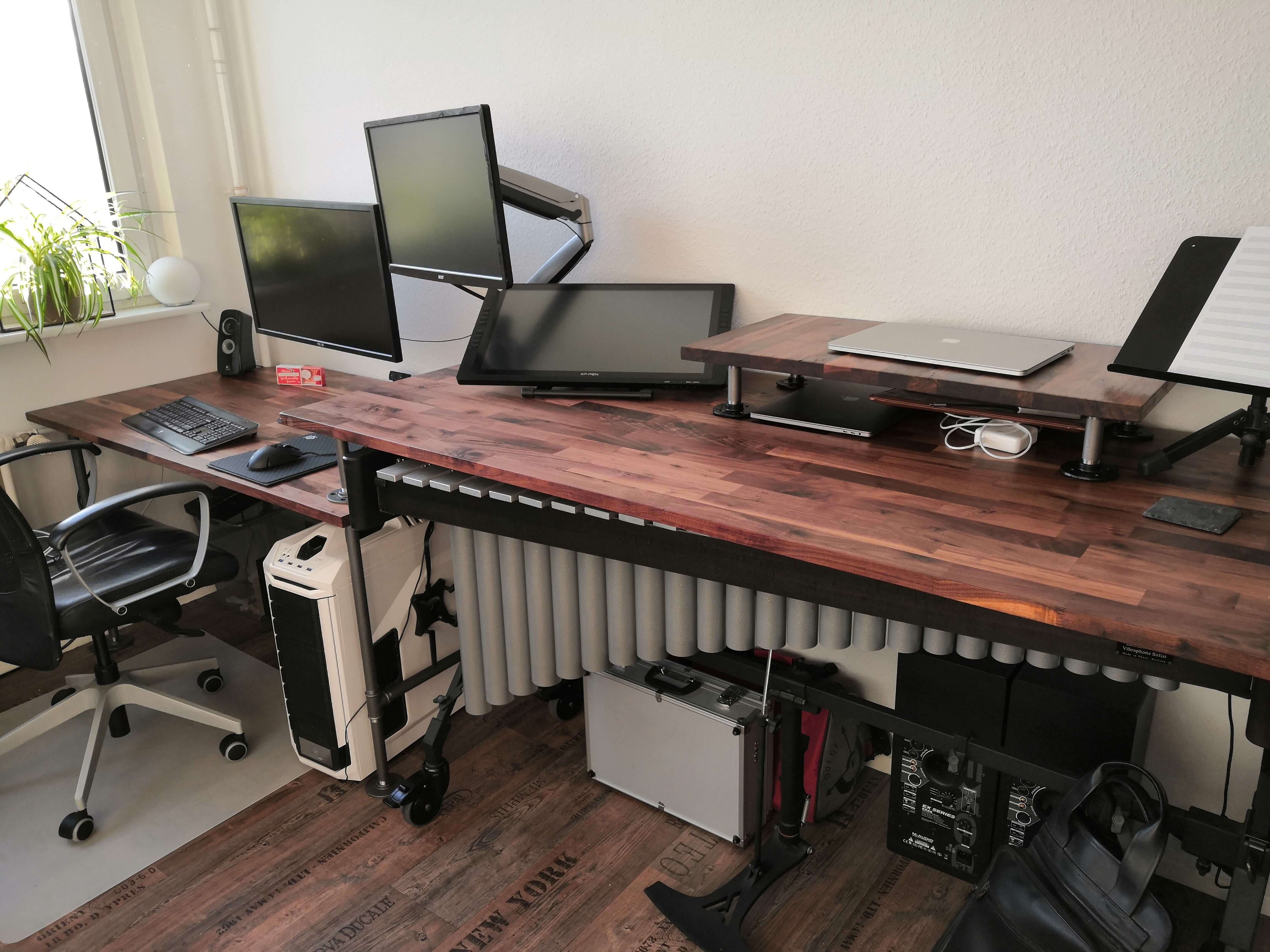 DIY Inexpensive Large Built-In Wall Desk — Gathered Living